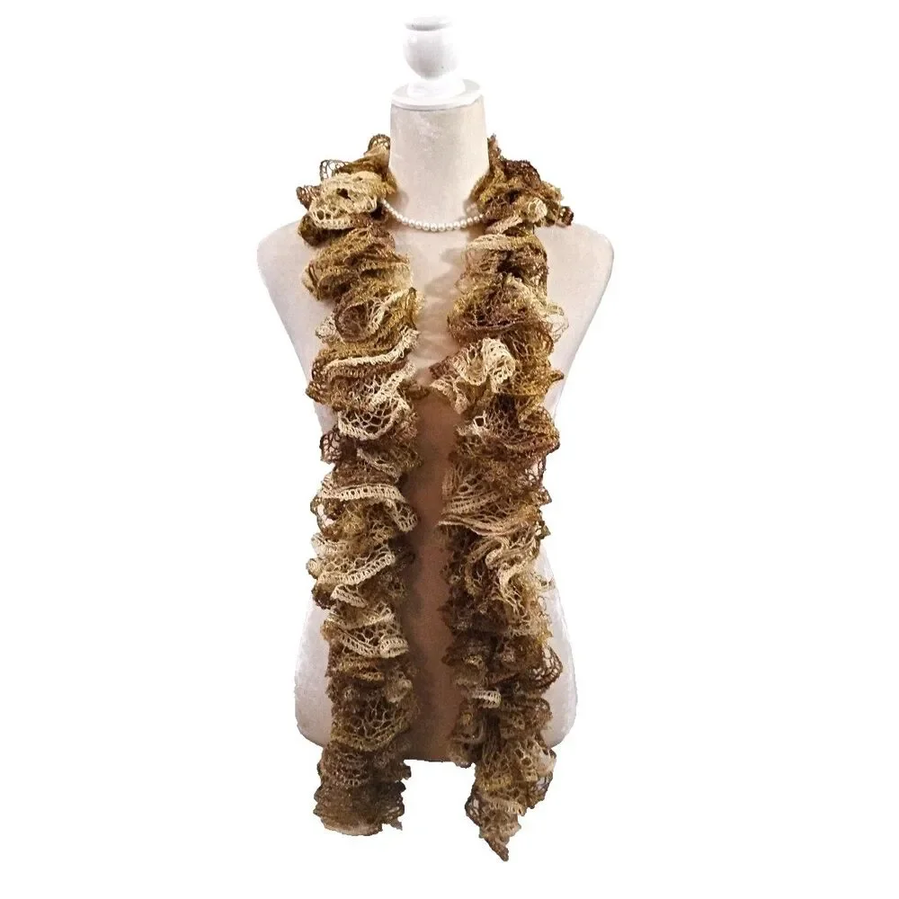 Unbranded Womens Gold Ruffle Scarf